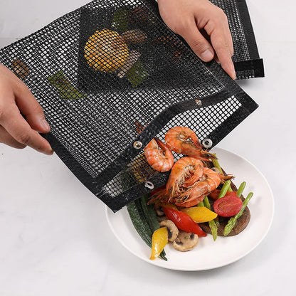 27x22CM Reusable Fiberglass Grill Barbecue Mesh Bag for Outdoor BBQ Picnic (BPA-Free, No FDA Certified)