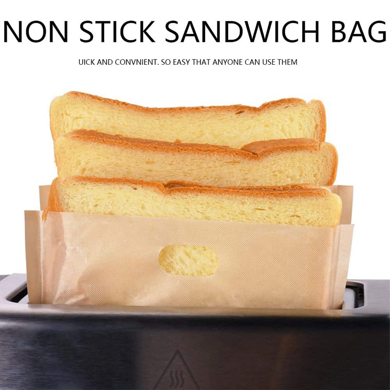 5Pcs 17x19cm High Temperature Resistant PTFE Toaster Bag Non-Stick Microwave Bread Bag (BPA Free, No FDA Certificate)