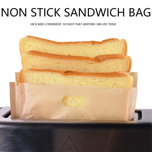 5Pcs 17x19cm High Temperature Resistant PTFE Toaster Bag Non-Stick Microwave Bread Bag (BPA Free, No FDA Certificate)