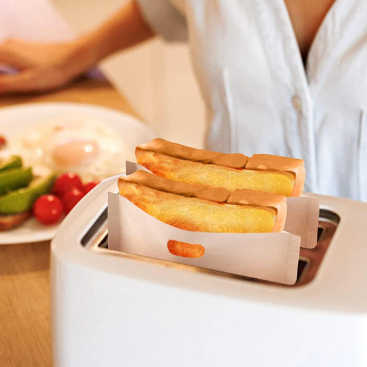 5Pcs 16x16.5cm Non-Stick Microwave Bread Bag High Temperature Resistant PTFE Toaster Bag (BPA Free, No FDA Certificate)