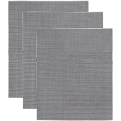 3Pcs 33x40cm Non-stick High Temperature Resistant Barbecue Mesh Mat Fiberglass Grilled Fish Mesh Pad (No FDA Certification, BPA-free)