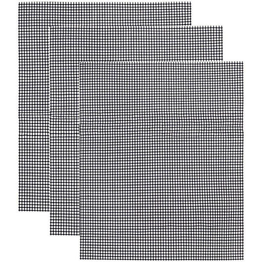 3Pcs 33x40cm Non-stick High Temperature Resistant Barbecue Mesh Mat Fiberglass Grilled Fish Mesh Pad (No FDA Certification, BPA-free)