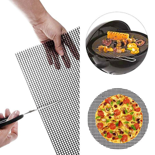 3Pcs 30x40cm Fiberglass High Temperature Resistant Barbecue Mesh Mat Non-stick Grilled Fish Mesh Pad (No FDA Certification, BPA-free)