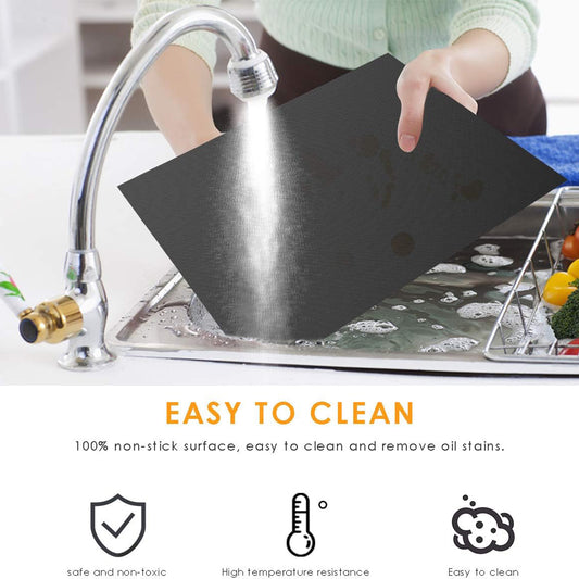 2PCS 33CMx40CMx0.2MM PTFE Fiberglass Mats Non-Stick Liners Outdoor Barbecue Meat Grilling Roasting Mats (BPA-Free, No FDA Certified)