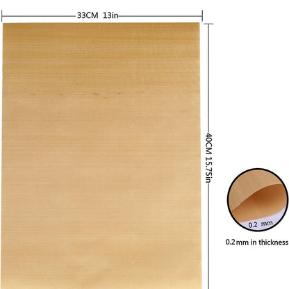 3Pcs 330x400x0.2mm Barbecue Grill Mat PTEF Fiberglass Cloth Heat Resistant Non-sticky Outdoor BBQ Sheet (BPA Free, No FDA Certificate)