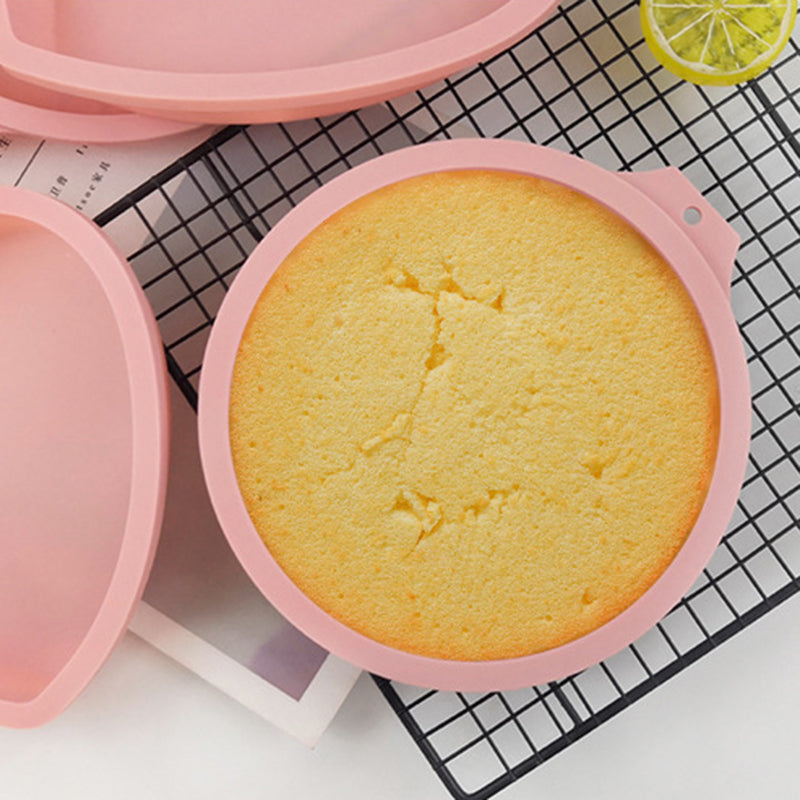6-inch Cake Pan Silicone Mold Round Chiffon Cake Making Mold Baking Pan (BPA-Free, No FDA Certificate)