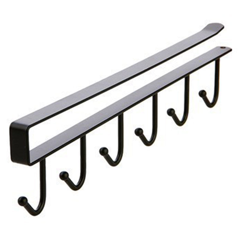 3Pcs / Set Iron Hanging Holder Under Kitchen Cabinet Mug Hanger Coffee Drinking Cup Holder Rack with 6 Hooks