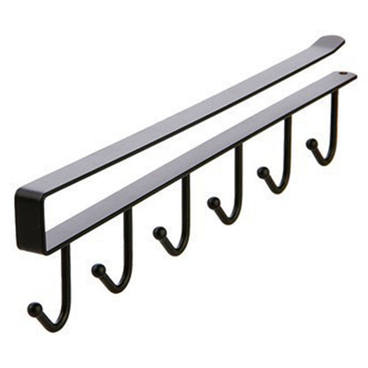 3Pcs / Set Iron Hanging Holder Under Kitchen Cabinet Mug Hanger Coffee Drinking Cup Holder Rack with 6 Hooks