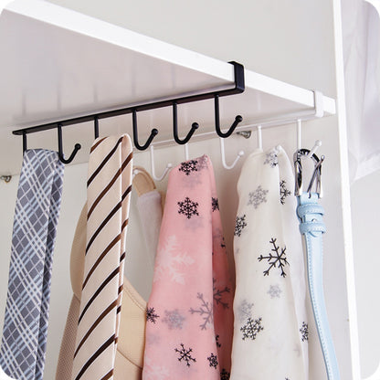 3Pcs / Set Iron Hanging Holder Under Kitchen Cabinet Mug Hanger Coffee Drinking Cup Holder Rack with 6 Hooks