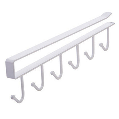 3Pcs / Set Iron Hanging Holder Under Kitchen Cabinet Mug Hanger Coffee Drinking Cup Holder Rack with 6 Hooks