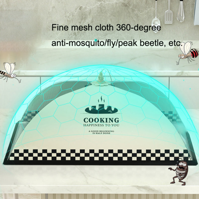 70cm Food Cover Collapsible Umbrella Dining Table Anti-mosquito Net Mesh Food Tent
