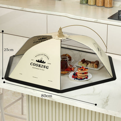 80cm Food Cover Reusable Collapsible Anti-mosquito Net Mesh Food Tent for Dining Table Picnics BBQ
