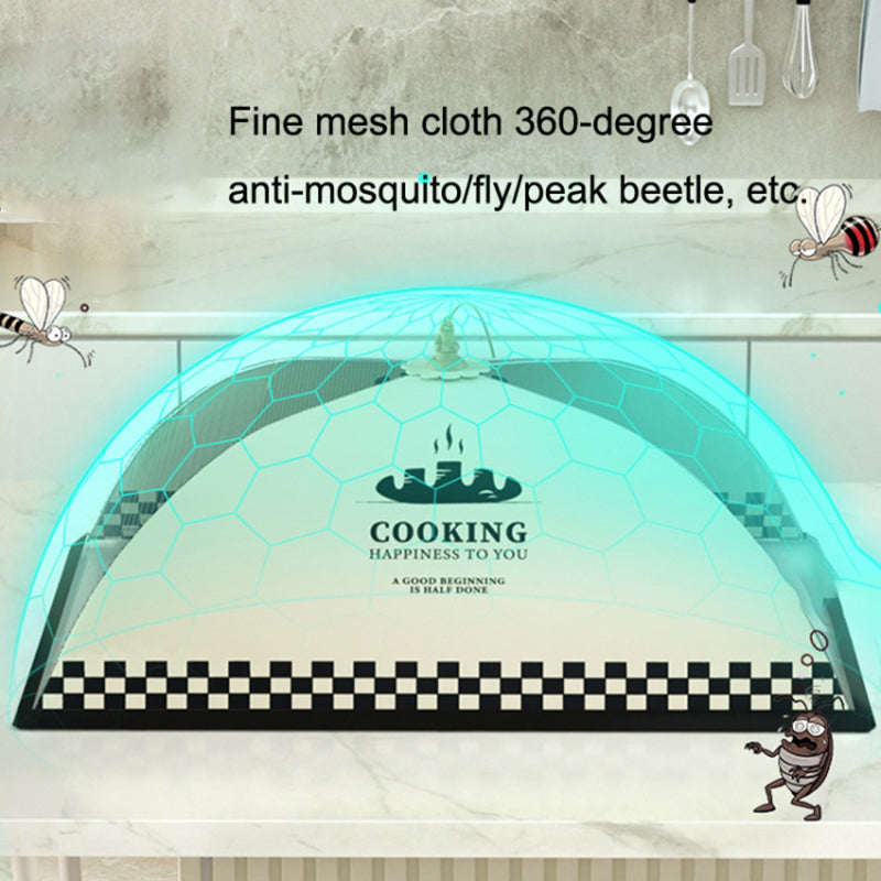 80cm Food Cover Reusable Collapsible Anti-mosquito Net Mesh Food Tent for Dining Table Picnics BBQ