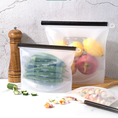 500ML Reusable Freezer Bag Food-Grade Silicone Meat Fruit Snack Storage Bag Picnic Sandwich Pouch (BPA-free, No FDA Certified), Size: S