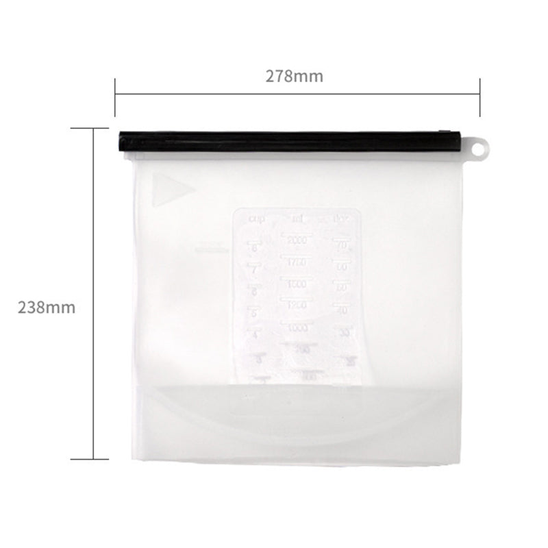2000ML Kitchen Storage Freezer Bag Leakproof Silicone Food Organization Pouch (BPA-free, No FDA Certified), Size: L