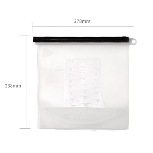 2000ML Kitchen Storage Freezer Bag Leakproof Silicone Food Organization Pouch (BPA-free, No FDA Certified), Size: L