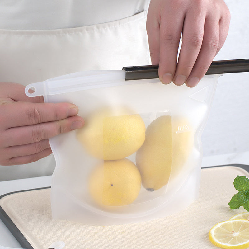 2000ML Kitchen Storage Freezer Bag Leakproof Silicone Food Organization Pouch (BPA-free, No FDA Certified), Size: L