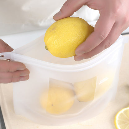 2000ML Kitchen Storage Freezer Bag Leakproof Silicone Food Organization Pouch (BPA-free, No FDA Certified), Size: L