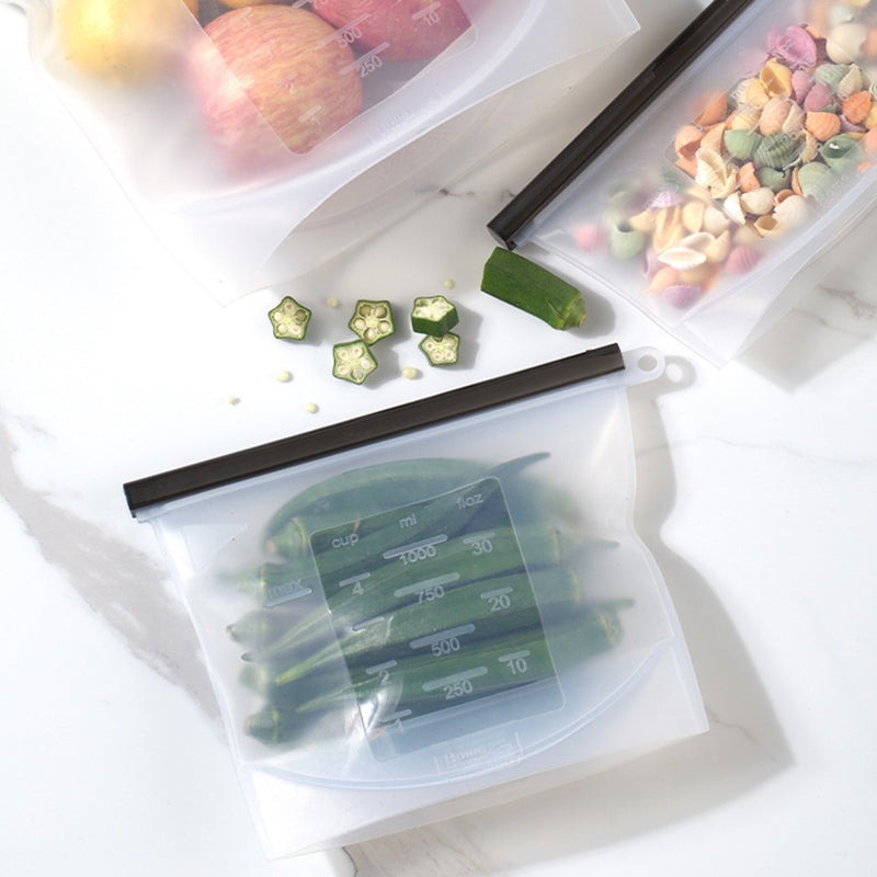 2000ML Kitchen Storage Freezer Bag Leakproof Silicone Food Organization Pouch (BPA-free, No FDA Certified), Size: L