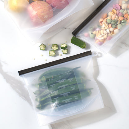 2000ML Kitchen Storage Freezer Bag Leakproof Silicone Food Organization Pouch (BPA-free, No FDA Certified), Size: L
