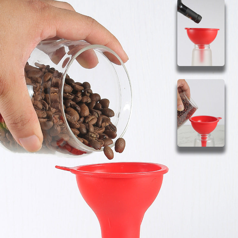 3Pcs / Set S / M / L Silicone Wine Oil Honey Funnel Kitchen Liquid Pouring Funnel Tool (No FDA Certification, BPA-free)