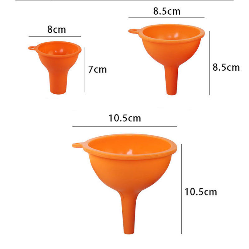 3Pcs / Set S / M / L Silicone Wine Oil Honey Funnel Kitchen Liquid Pouring Funnel Tool (No FDA Certification, BPA-free)