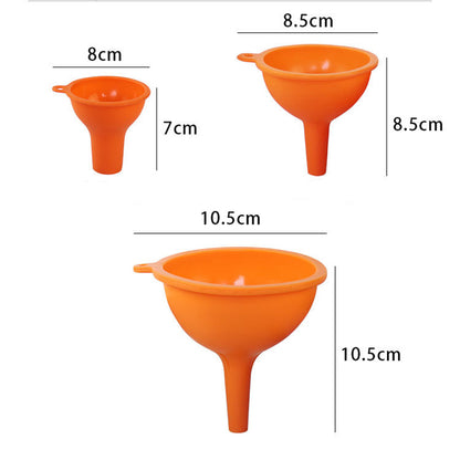 3Pcs / Set S / M / L Silicone Wine Oil Honey Funnel Kitchen Liquid Pouring Funnel Tool (No FDA Certification, BPA-free)