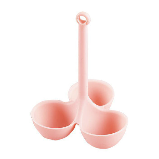 3 Hole Silicone Steamed Egg Holder Kitchen Egg Boiling Holder with Drain Holes (No FDA Certificate, BPA Free)