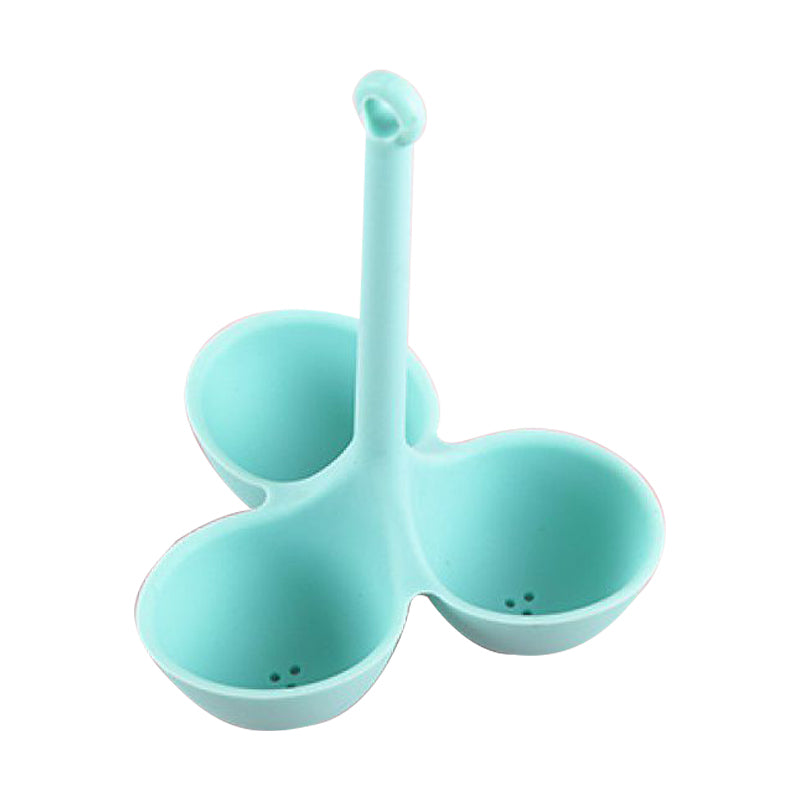 3 Hole Silicone Steamed Egg Holder Kitchen Egg Boiling Holder with Drain Holes (No FDA Certificate, BPA Free)