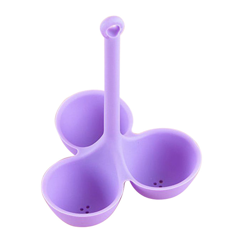 3 Hole Silicone Steamed Egg Holder Kitchen Egg Boiling Holder with Drain Holes (No FDA Certificate, BPA Free)
