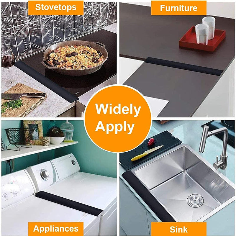 1Pc 21-inch Stove Gap Cover Anti-stain Cooker Gap Filler Fiberglass Cloth Kitchen Stovetop Protector