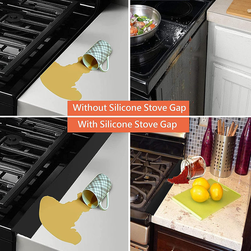 1Pc 21-inch Stove Gap Cover Anti-stain Cooker Gap Filler Fiberglass Cloth Kitchen Stovetop Protector