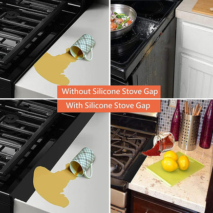 1Pc 21-inch Stove Gap Cover Anti-stain Cooker Gap Filler Fiberglass Cloth Kitchen Stovetop Protector