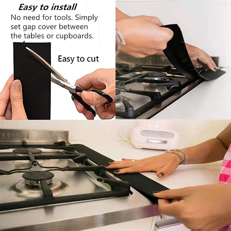 1Pc 21-inch Stove Gap Cover Anti-stain Cooker Gap Filler Fiberglass Cloth Kitchen Stovetop Protector
