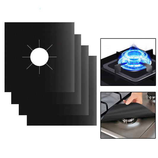 4PCS Non-Stick Gas Range Protectors Mats Fiberglass Cloth Oil-proof Covers Stove Burner Gas Stove Burner Liners