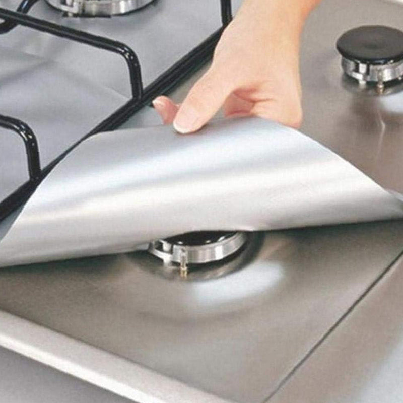 4PCS Non-Stick Gas Range Protectors Mats Fiberglass Cloth Oil-proof Covers Stove Burner Gas Stove Burner Liners