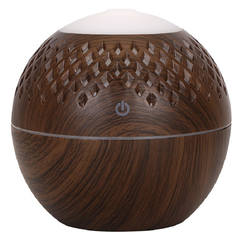 200ml Wood Grain Hollow Air Humidifier Mini Silent Mist Maker Fog Sprayer with Colorful Light for Home, Office (with CE)