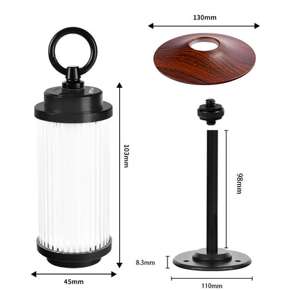 Outdoor Camping Light USB Rechargeable Lantern Lamp Kit with Base and Lampshade