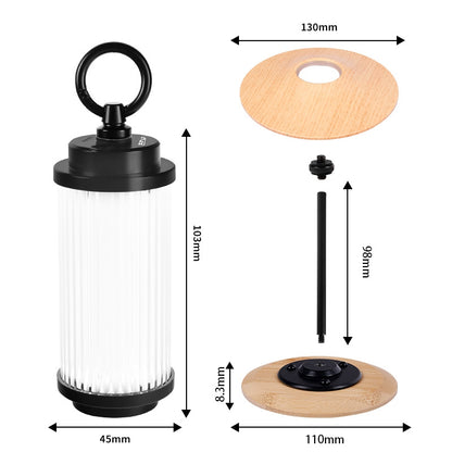 Outdoor Camping Light USB Rechargeable Lantern Lamp Kit with Base and Lampshade