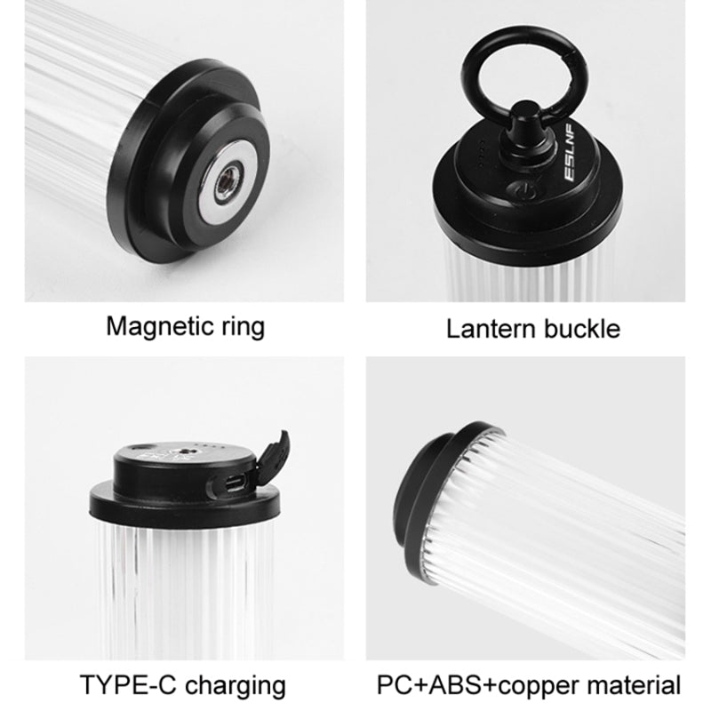 Outdoor Camping Light USB Rechargeable Lantern Lamp Kit with Base and Lampshade