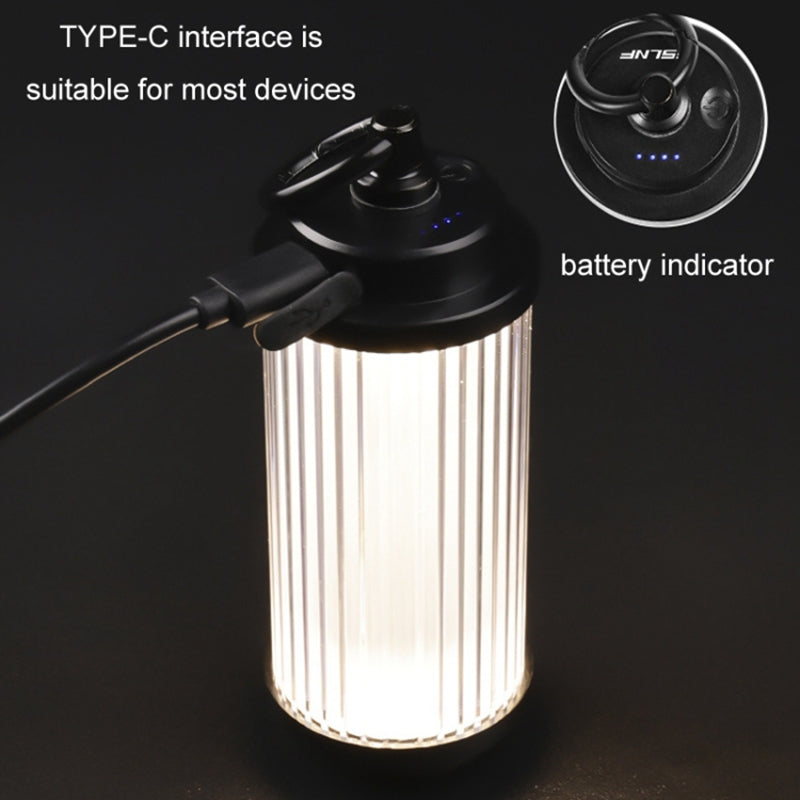 Outdoor Camping Light USB Rechargeable Lantern Lamp Kit with Base and Lampshade