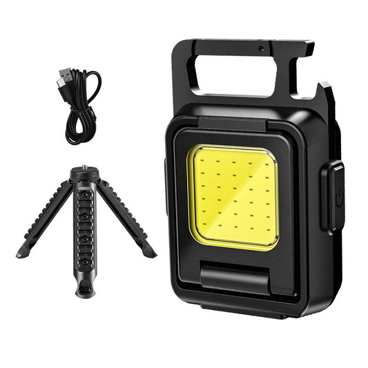 Double-Sided COB Camping Light White-Light Mini Lamp 800mAh Portable Keychain Light with Tripod Stand