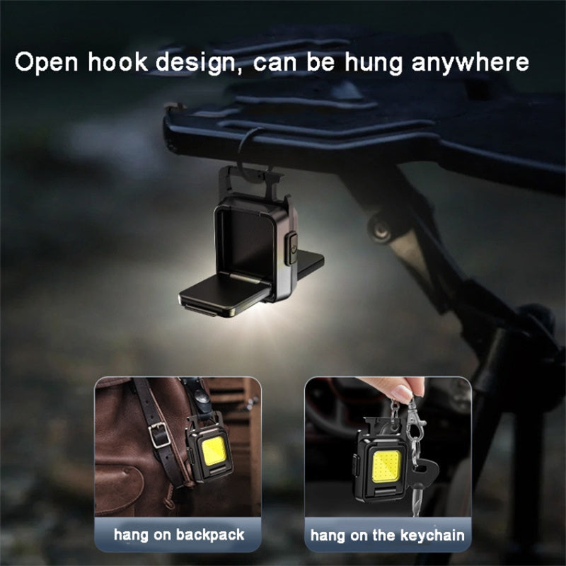 Double-Sided COB Camping Light White-Light Mini Lamp 800mAh Portable Keychain Light with Tripod Stand