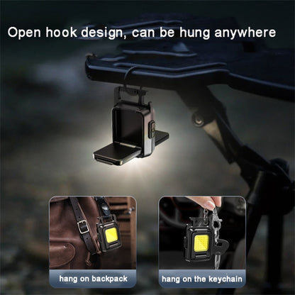 Double-Sided COB Camping Light White-Light Mini Lamp 800mAh Portable Keychain Light with Tripod Stand