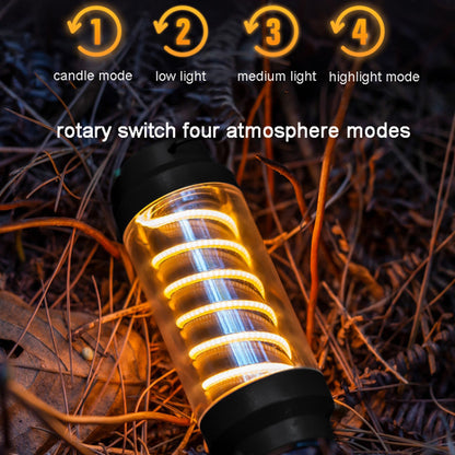Rechargeable Outdoor Camping Spiral Light Waterproof Tent Lantern Hanging Lamp
