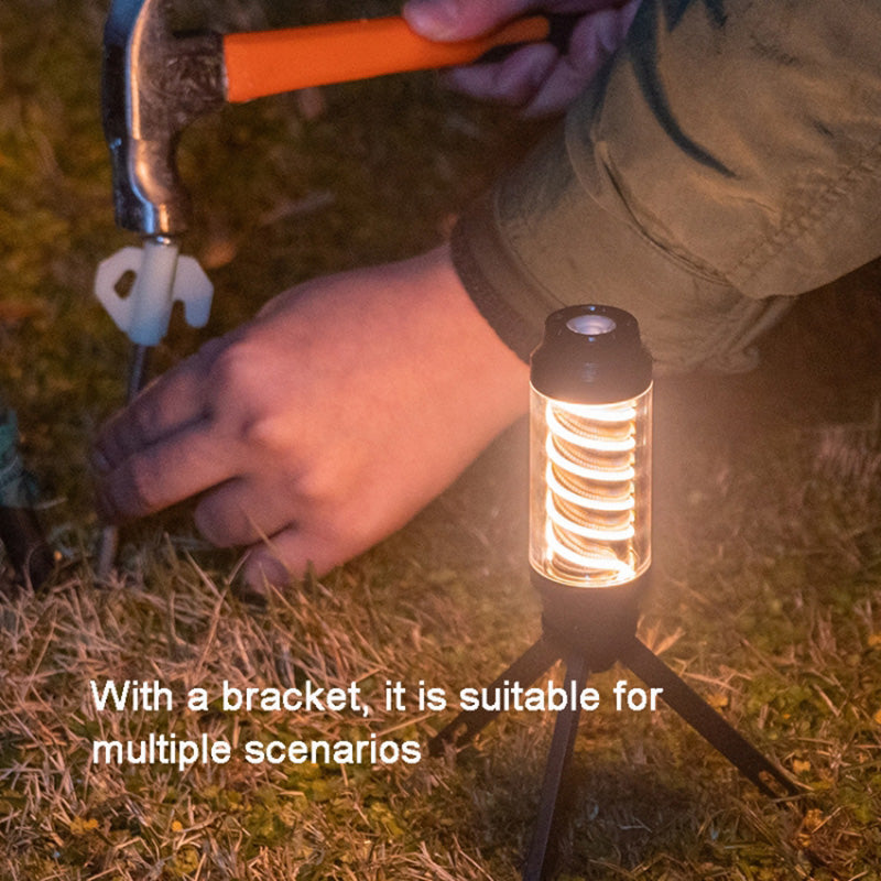 Rechargeable Outdoor Camping Spiral Light Waterproof Tent Lantern Hanging Lamp