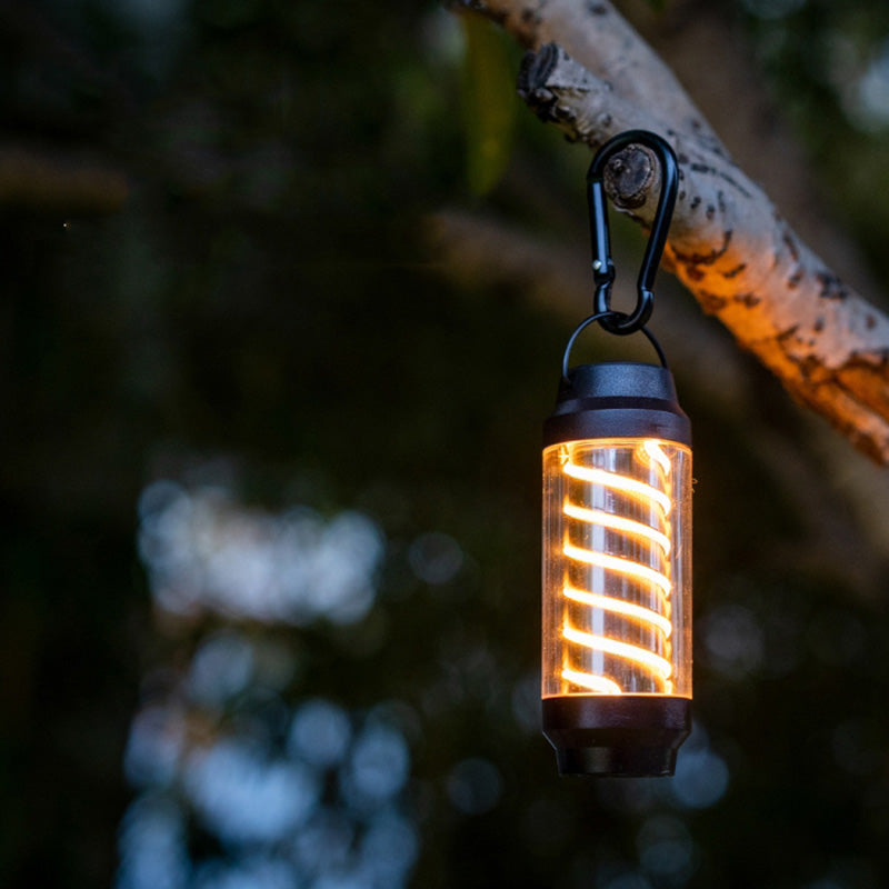 Rechargeable Outdoor Camping Spiral Light Waterproof Tent Lantern Hanging Lamp
