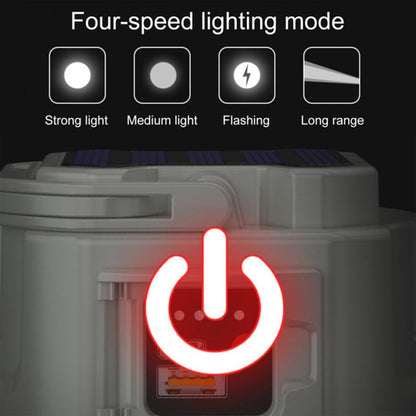 C51 Multi-Functional Solar Power Camping Light with Indicator Zoomable IPX6 Waterproof Flashlight Tent Lamp (No Output)