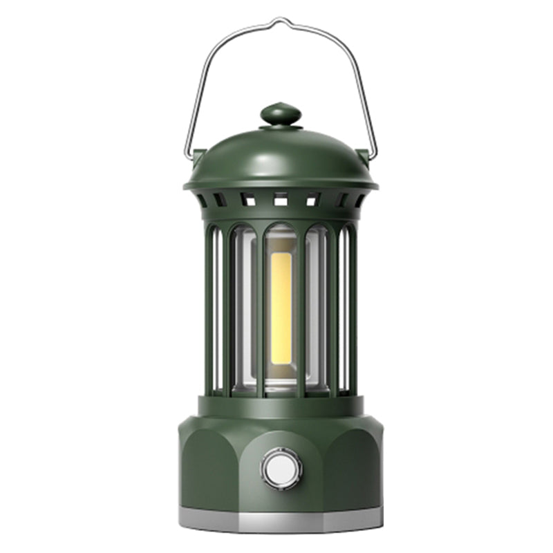 Rechargeable COB Camping Light Retro Style Tent Hanging Light Lantern Lamp for Hiking Evening Party, Size: L