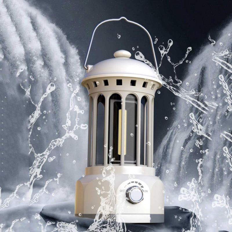 Battery Powered Tent Hanging Light Lantern Lamp Retro Style COB Camping Hiking Light, Size: L